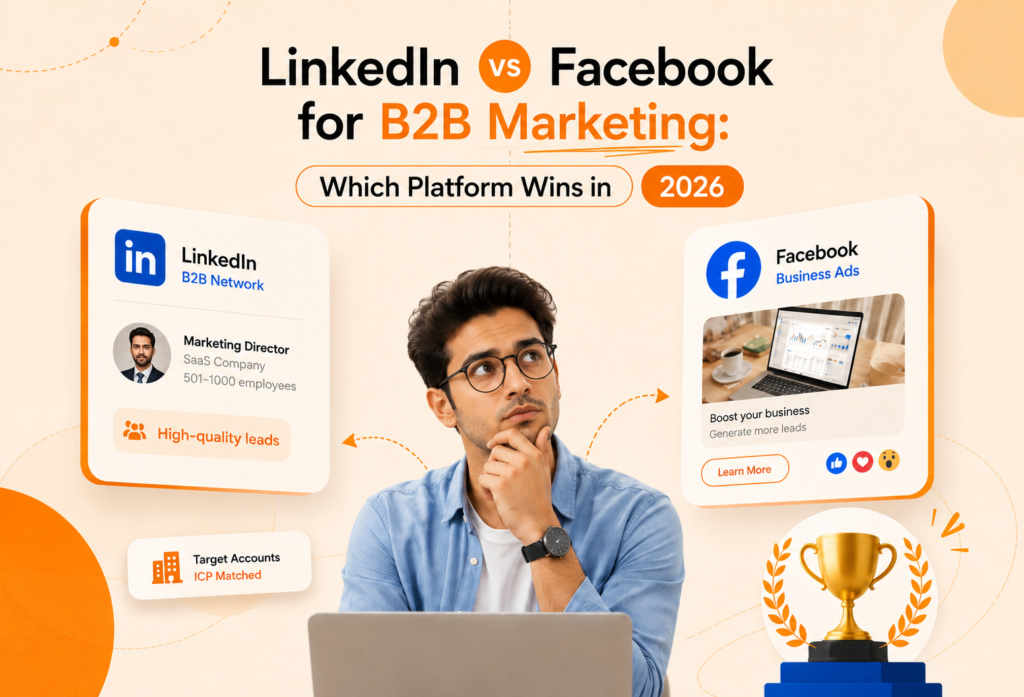 LinkedIn vs Facebook for B2B marketing comparison showing lead generation and targeting strategy in 2026