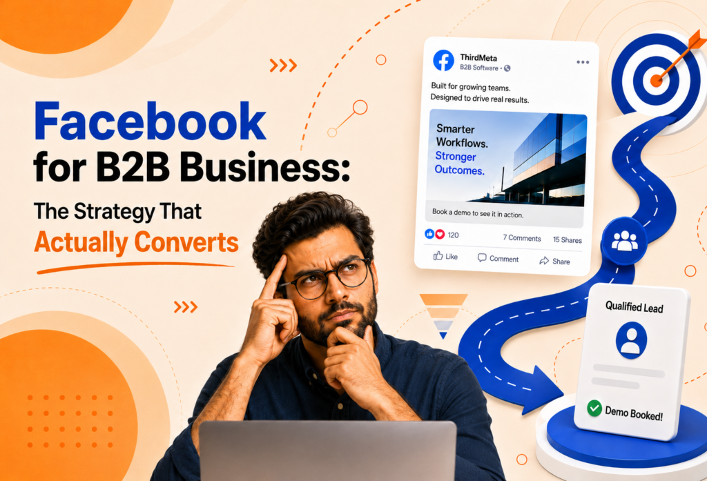 Facebook for B2B business strategy showing Meta lead generation funnel and qualified lead conversion