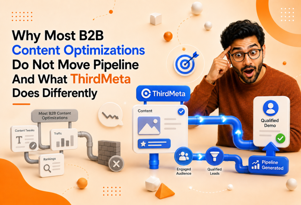 B2B content optimization strategy turning traffic and rankings into qualified demos and pipeline with ThirdMeta