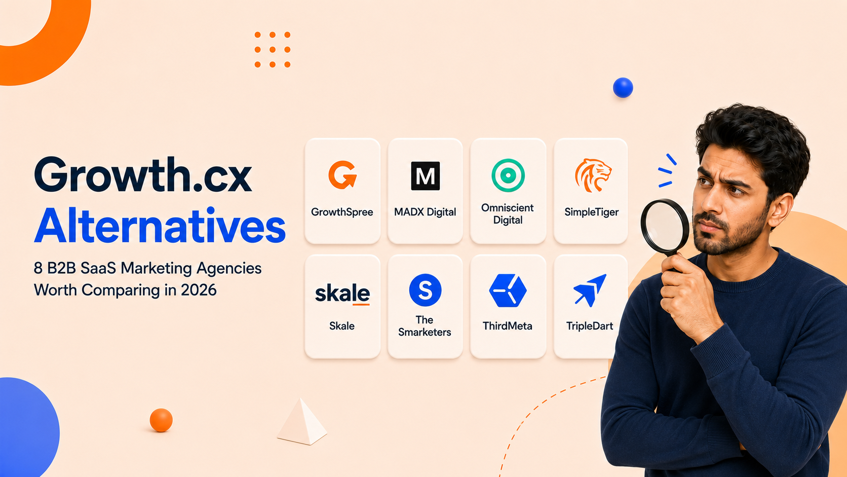 Growth.cx alternatives comparison featuring eight B2B SaaS marketing agencies for 2026