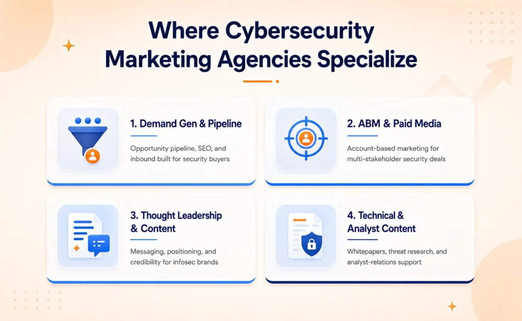 Cybersecurity buyer journey from awareness and analyst validation to technical evaluation and procurement approval